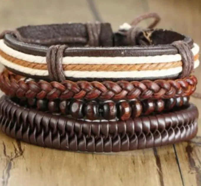 Cowhide Bracelet European And American Men's Leather Bracelet