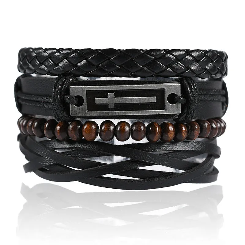 Cowhide Bracelet European And American Men's Leather Bracelet