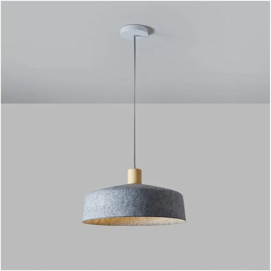 Cruutona Wide Felt Wooden Dome Pendant Lamp