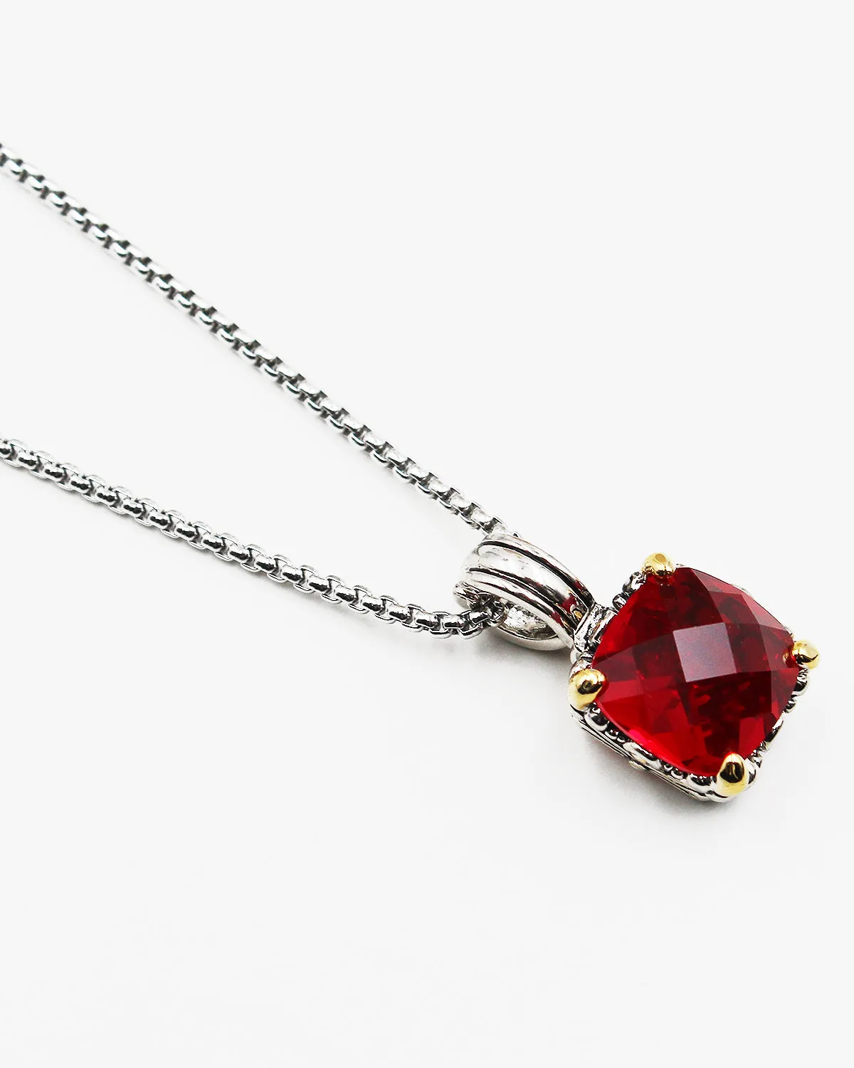 Cushion Cut CZ Pendant Necklace