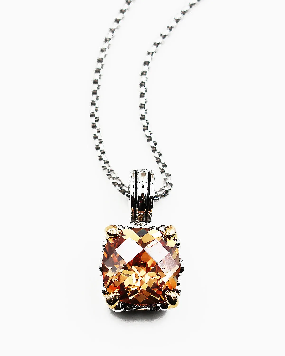 Cushion Cut CZ Pendant Necklace