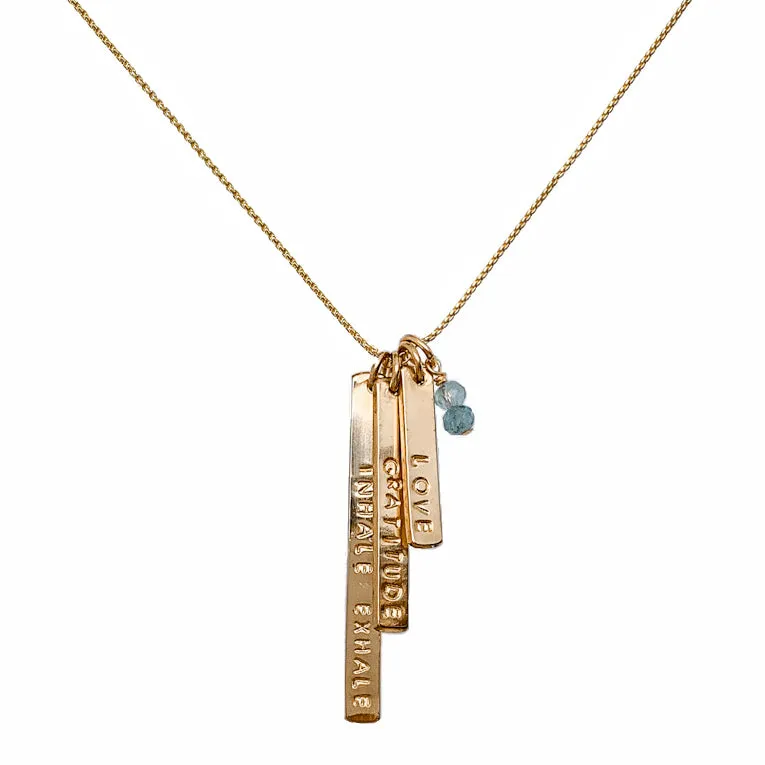 Custom Skinny Bars Necklace | 3 Bars | Gold