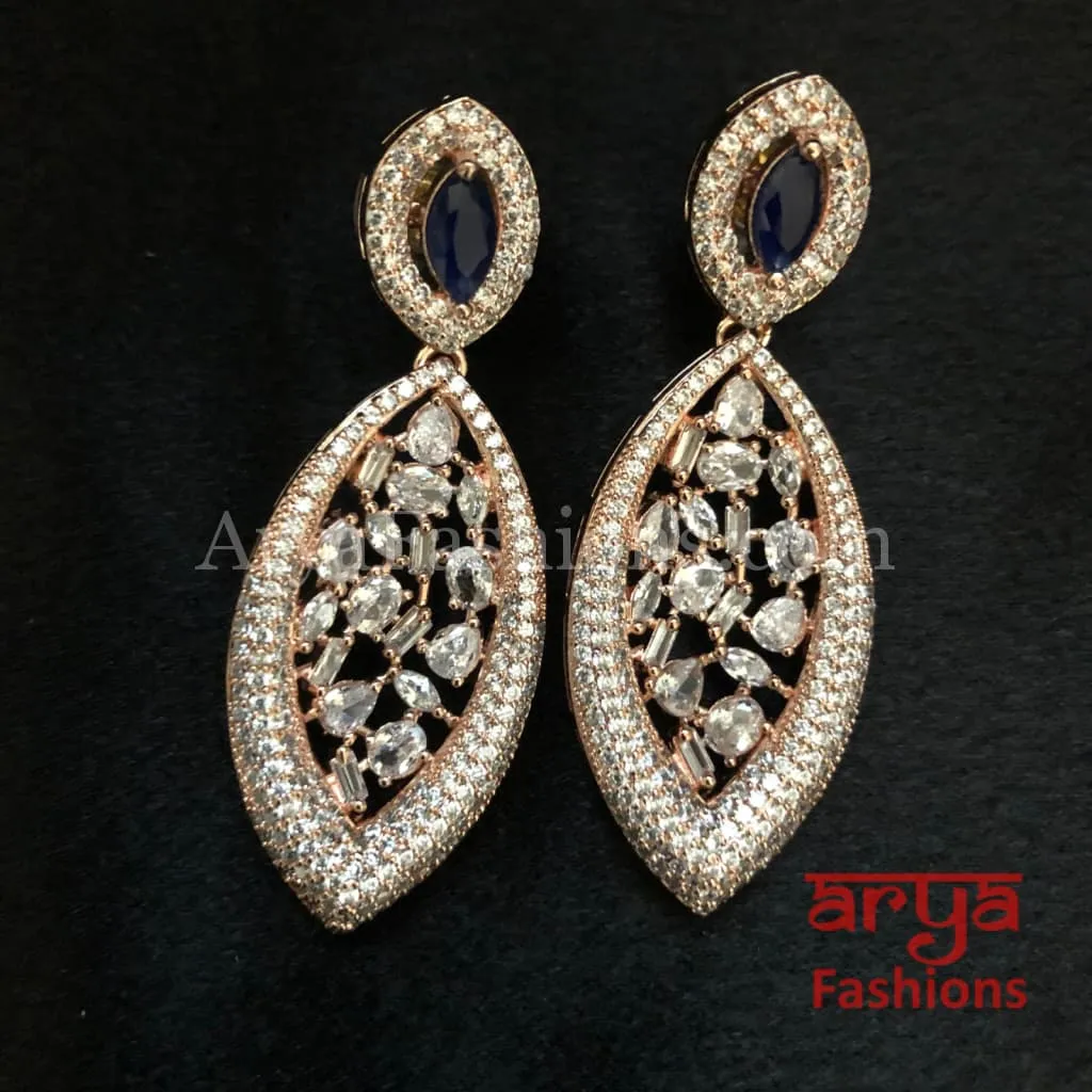 CZ Rose Gold Earrings/ Cubic Zirconia Earrings