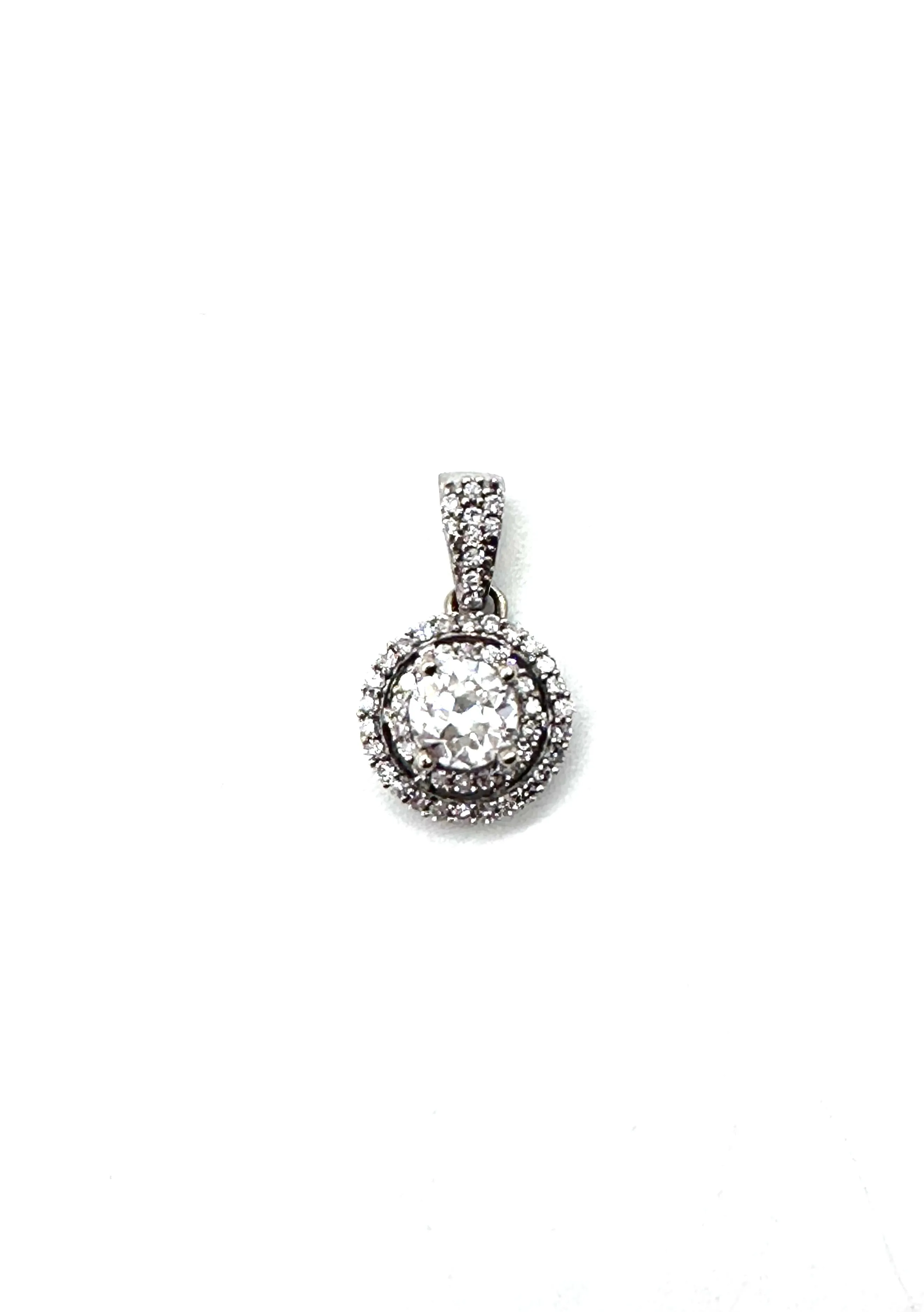 Diamond halo pendant