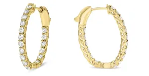 Diamond Oblong Inside Out Hoop Earrings