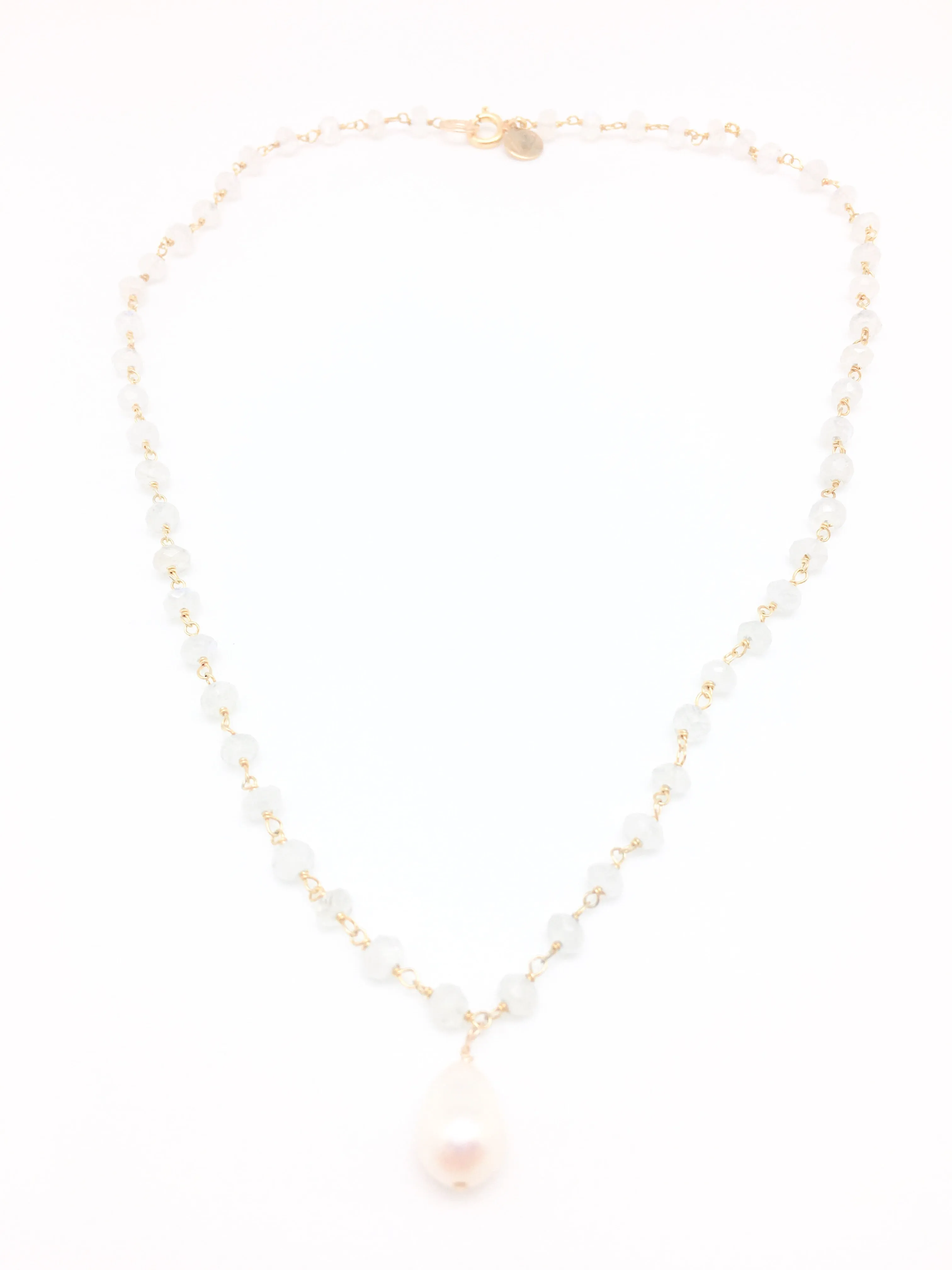 Diddi Short - white moonstone/white pearl