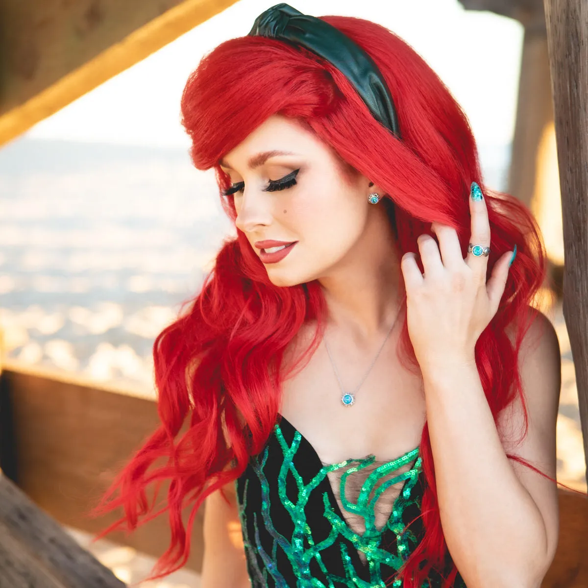 Disney X RockLove THE LITTLE MERMAID Bubble Solitaire Necklace