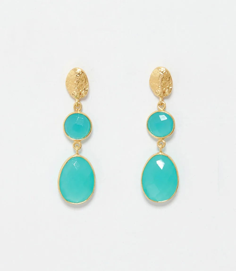 Double Drop Gemstone Earrings