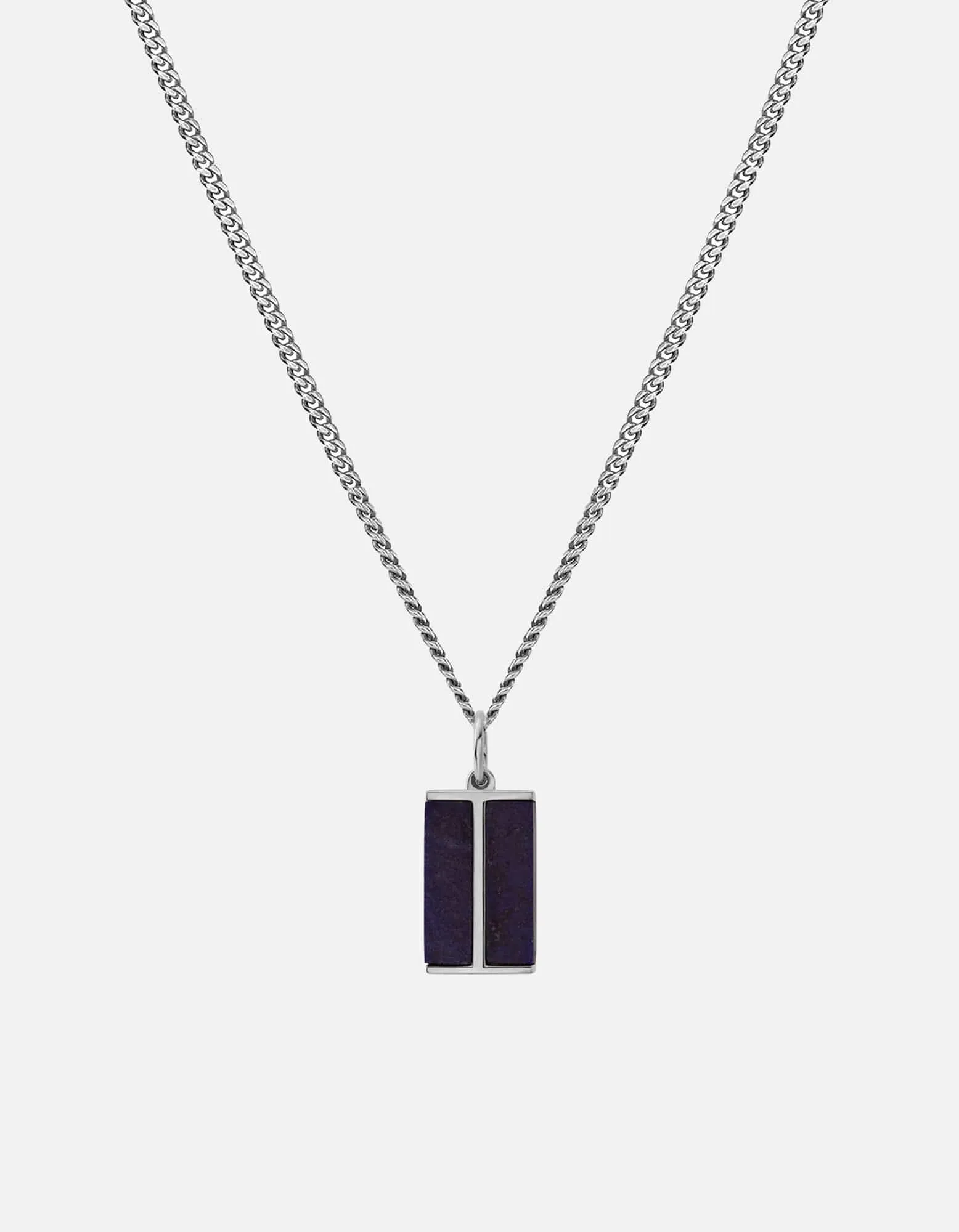 Duo Lapis Pendant Necklace, Sterling Silver