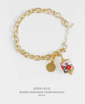 EDEN   ELIE Modern Peranakan gold charm bracelet - peach