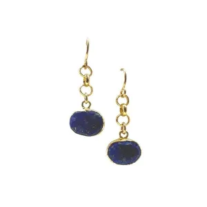 Electroformed Semi Precious Oval Earring: Lapis (ECG7408LP)