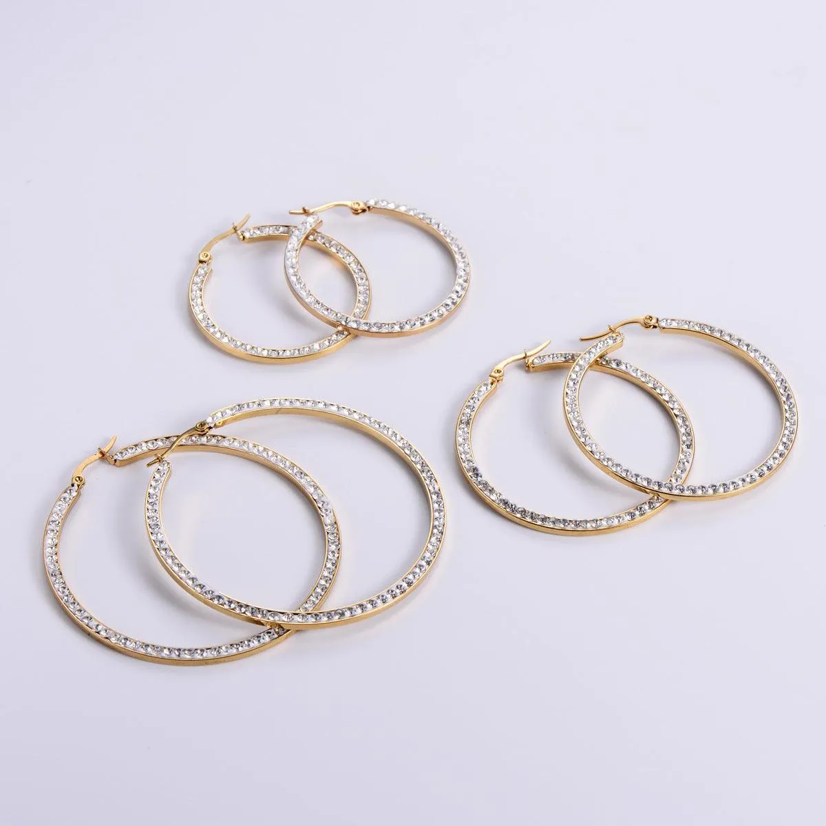 Elegant 18K Gold Plated Zircon Hoop Earrings – Perfect for Any Occasion