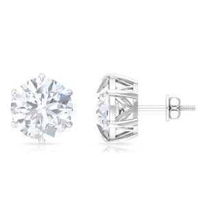 Elegant Cubic Zirconia Solitaire Stud Earrings in Gold