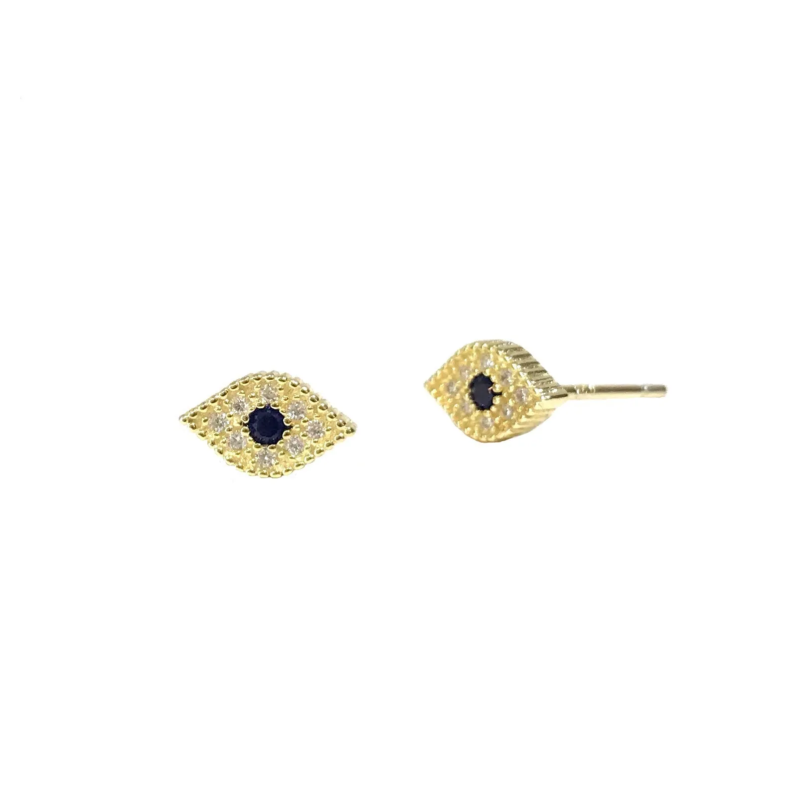 Evil Eye Sapphire Pave Earrings