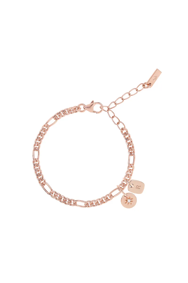 Figaro Bracelet - Rose Gold