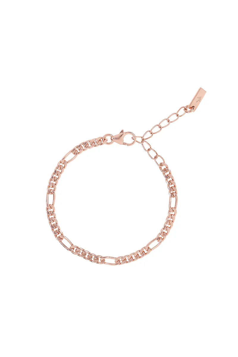 Figaro Bracelet - Rose Gold