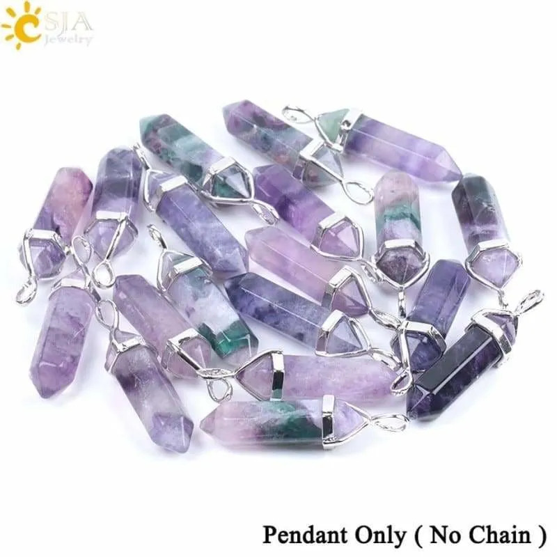 Fluorite Necklace Pendant Natural