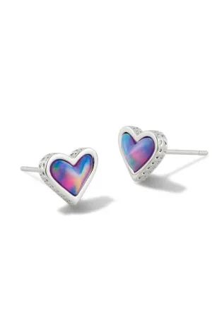 Framed Ari Heart Silver Stud