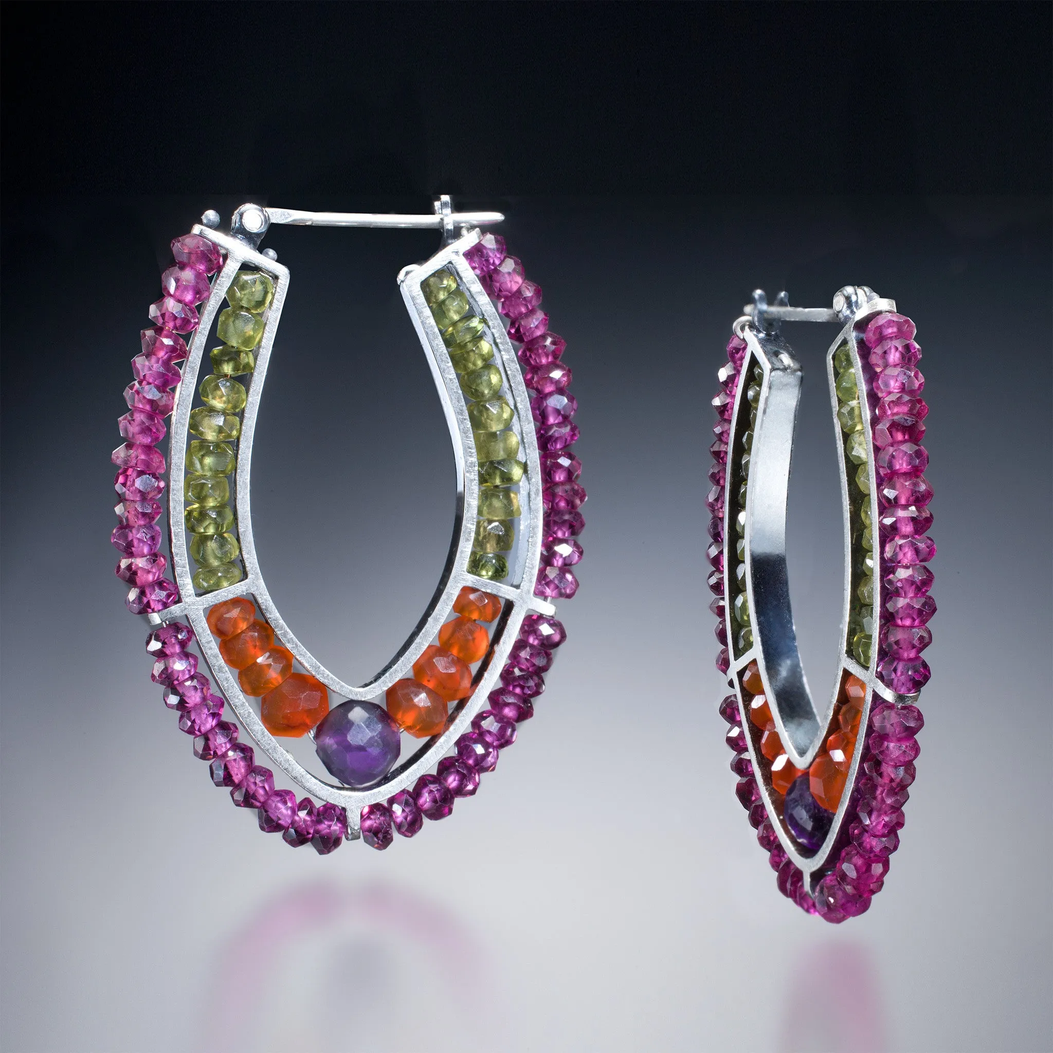 Gemstone Double Hoop (purple)