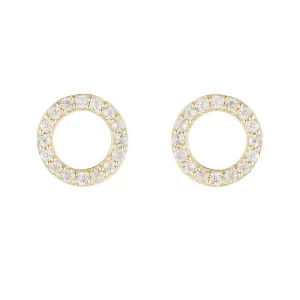 Greece Pavé Gemstone Circle Earrings