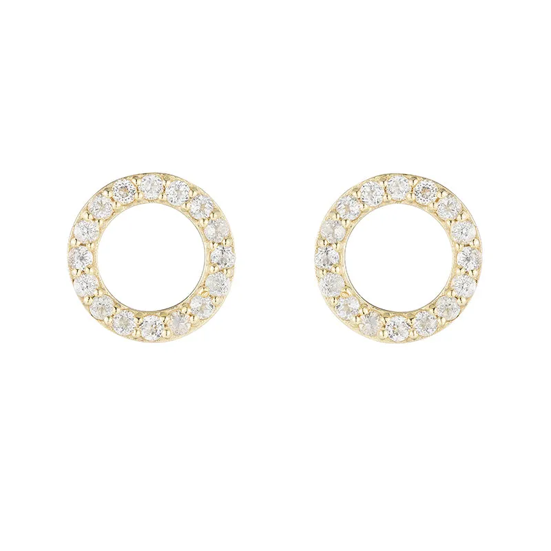 Greece Pavé Gemstone Circle Earrings