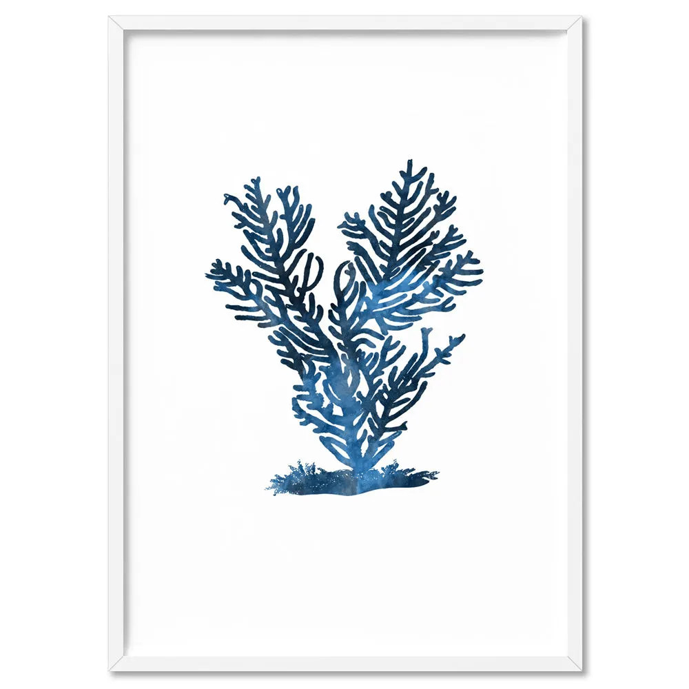 Hamptons Watercolour Blue Coral IV - Art Print