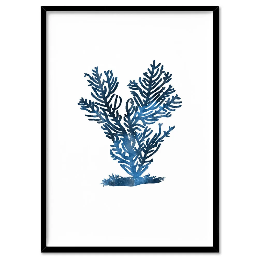 Hamptons Watercolour Blue Coral IV - Art Print