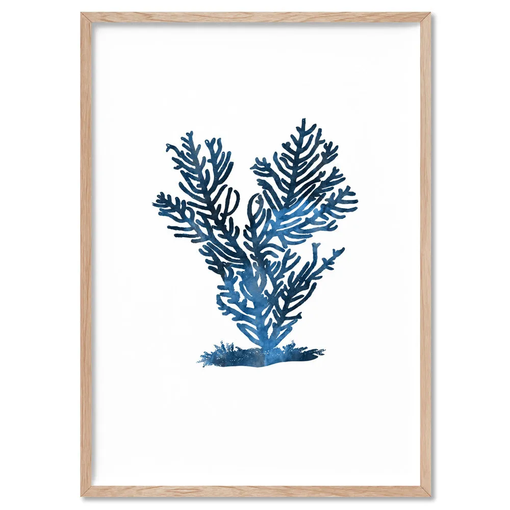 Hamptons Watercolour Blue Coral IV - Art Print