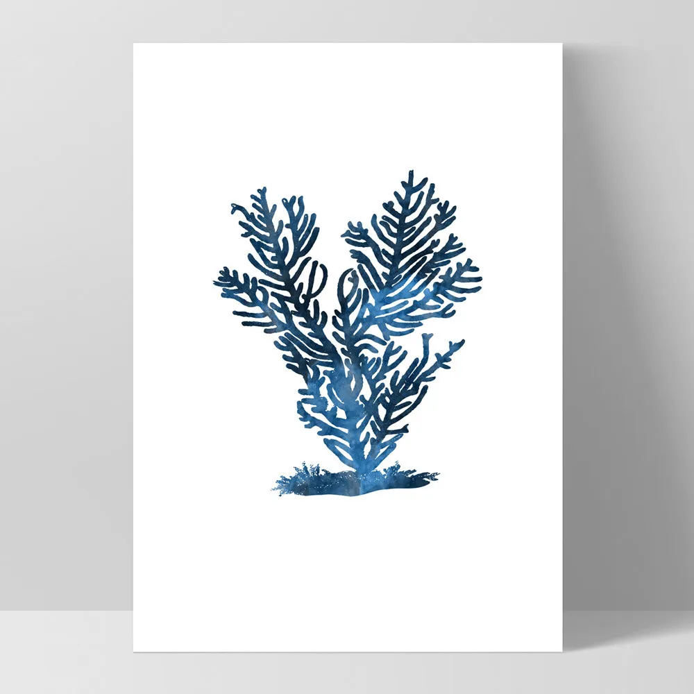 Hamptons Watercolour Blue Coral IV - Art Print