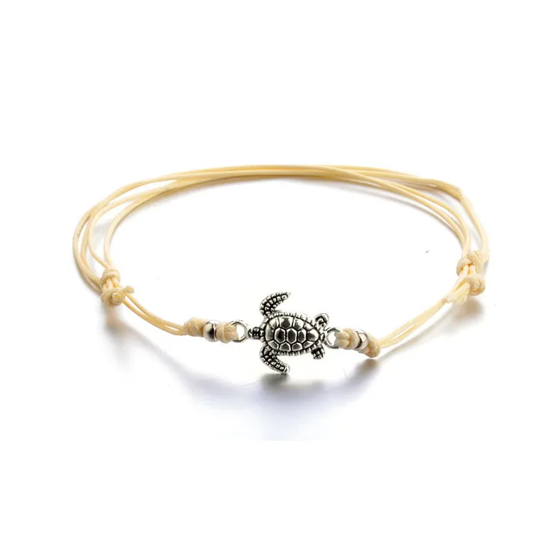 Hemp Rope Multi-Layer Turtle Anklet Bracelet