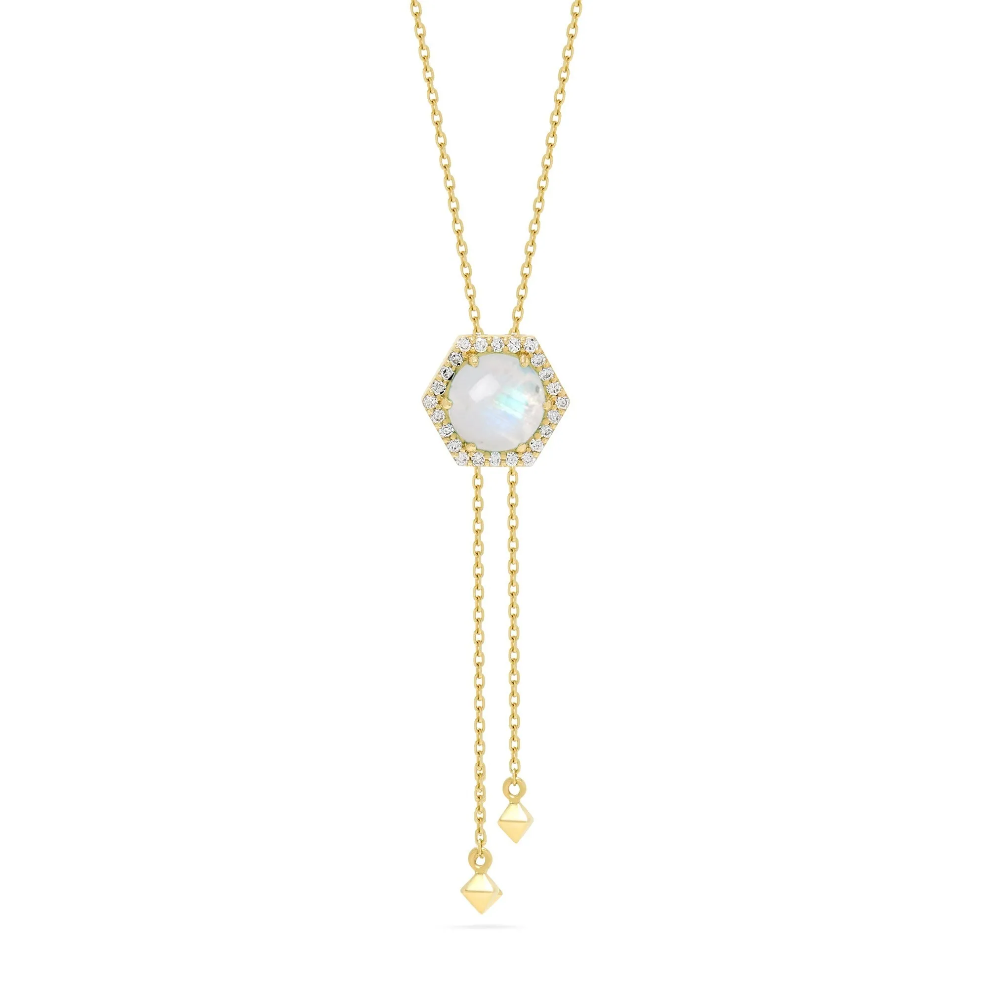 Honeycomb Gem 18K Lariat