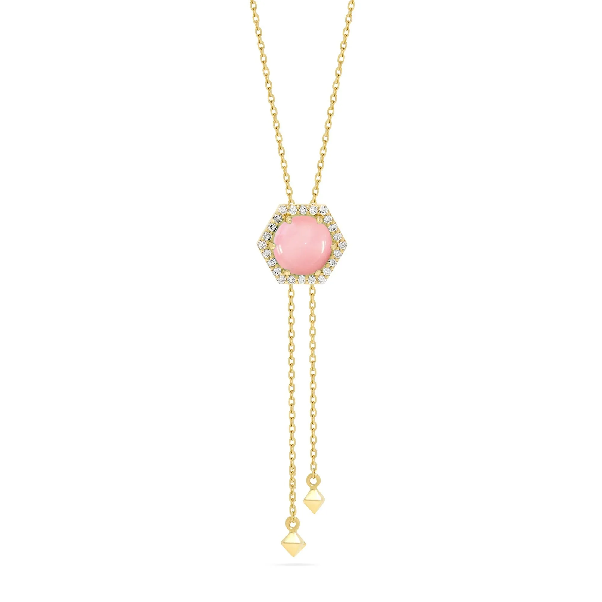 Honeycomb Gem 18K Lariat