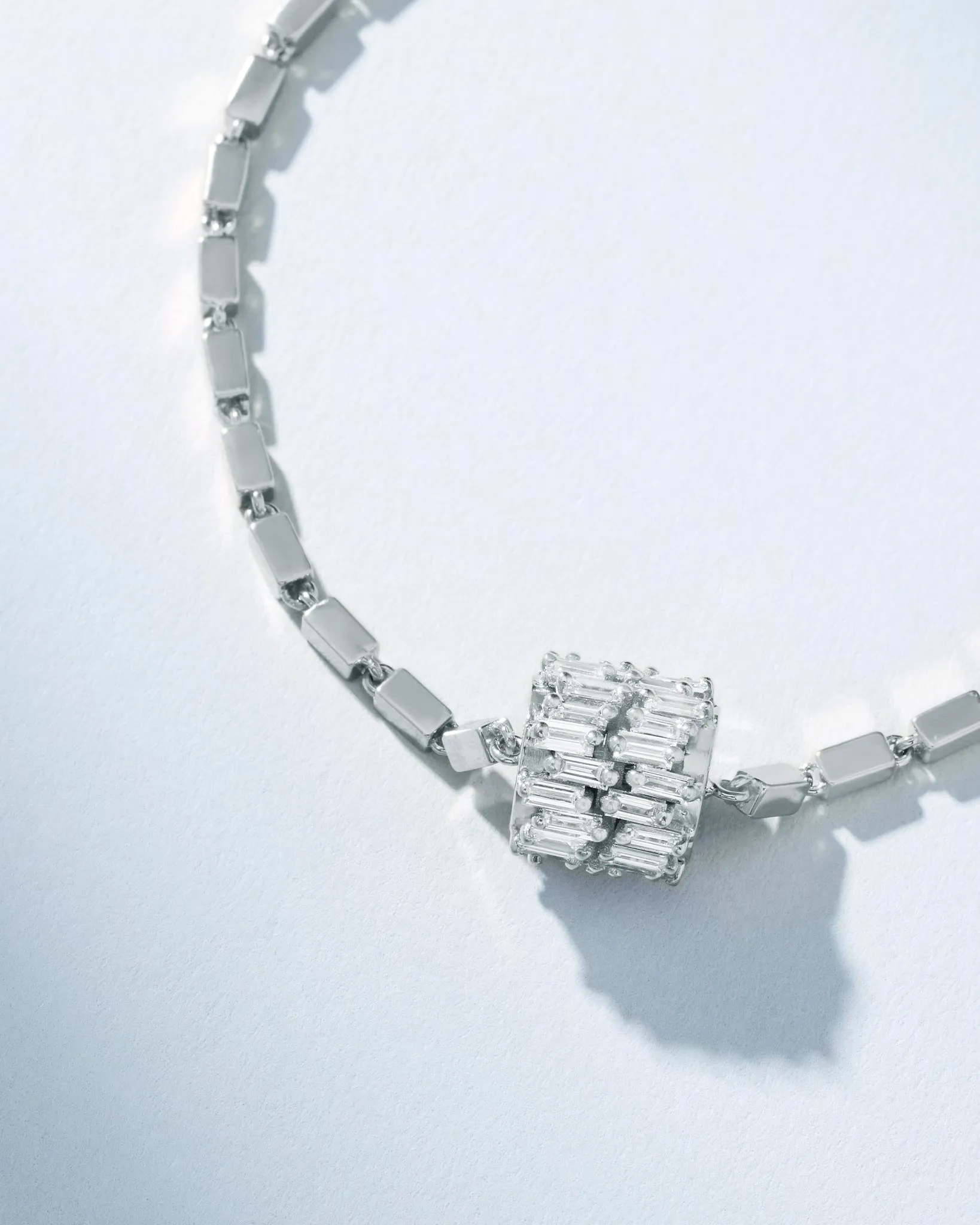 Infinite Double Row Diamond Medium Block-Chain Bracelet