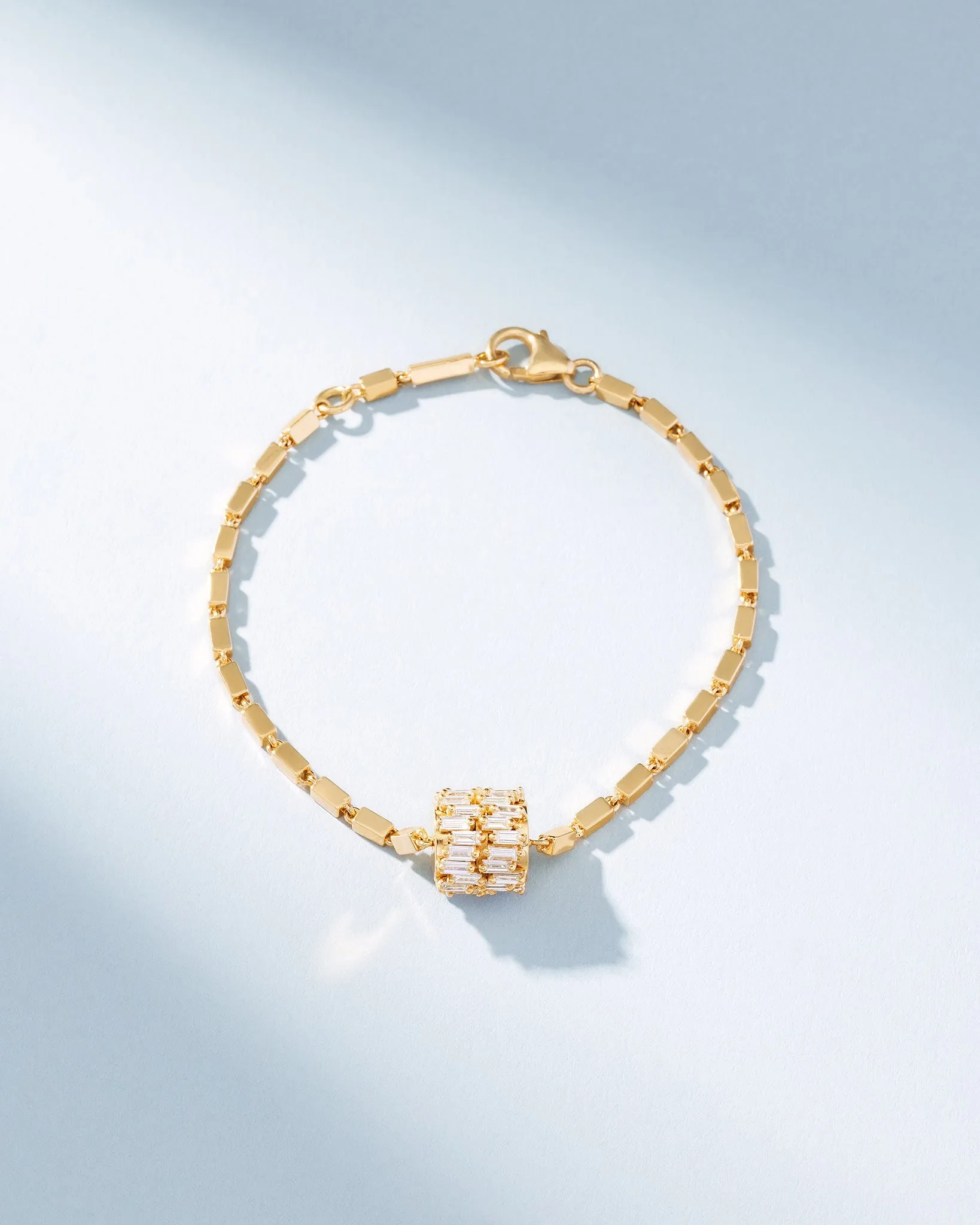 Infinite Double Row Diamond Medium Block-Chain Bracelet