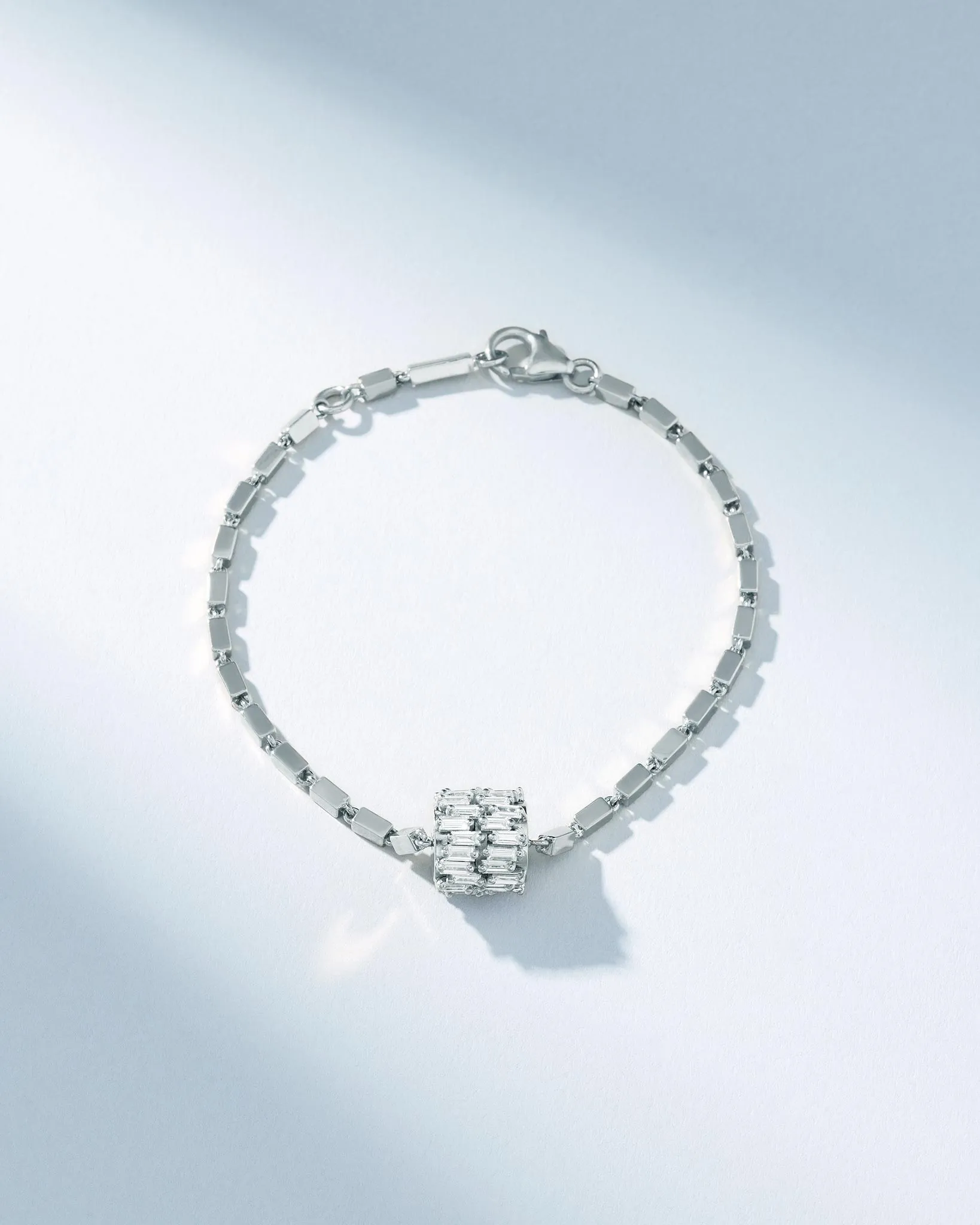 Infinite Double Row Diamond Medium Block-Chain Bracelet