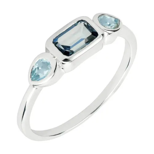 Iris Petal Ring Natural Topaz Silver ring