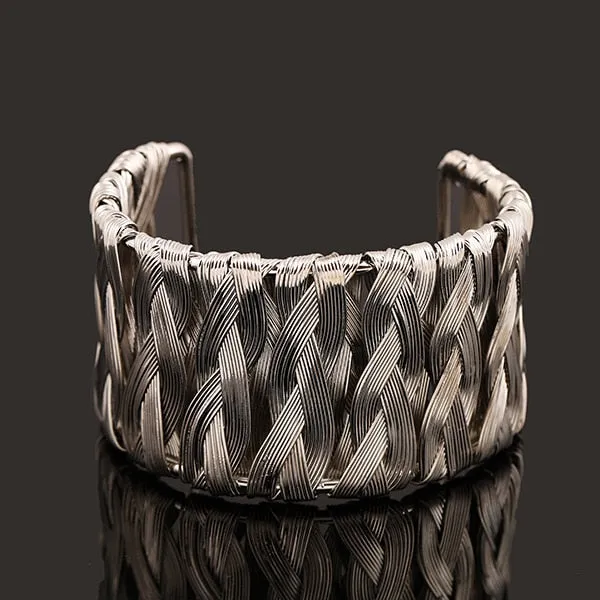 Iron wire electroplated metal bracelet