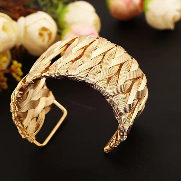 Iron wire electroplated metal bracelet