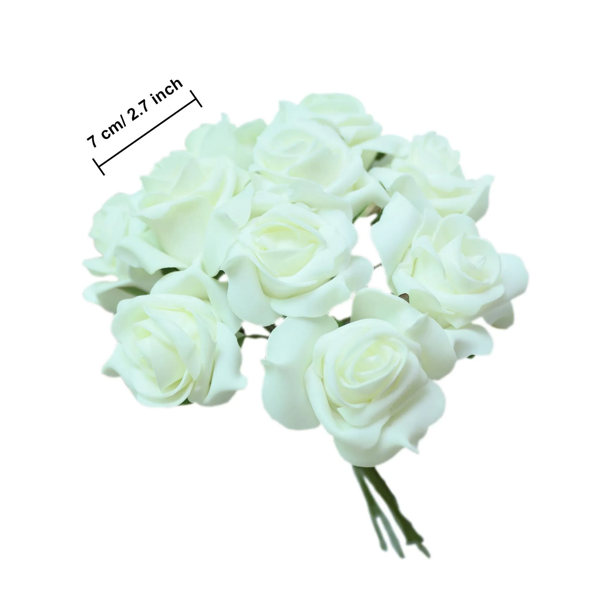 Ivory Artificial Flowers Soft Foam Roses 8" Tall