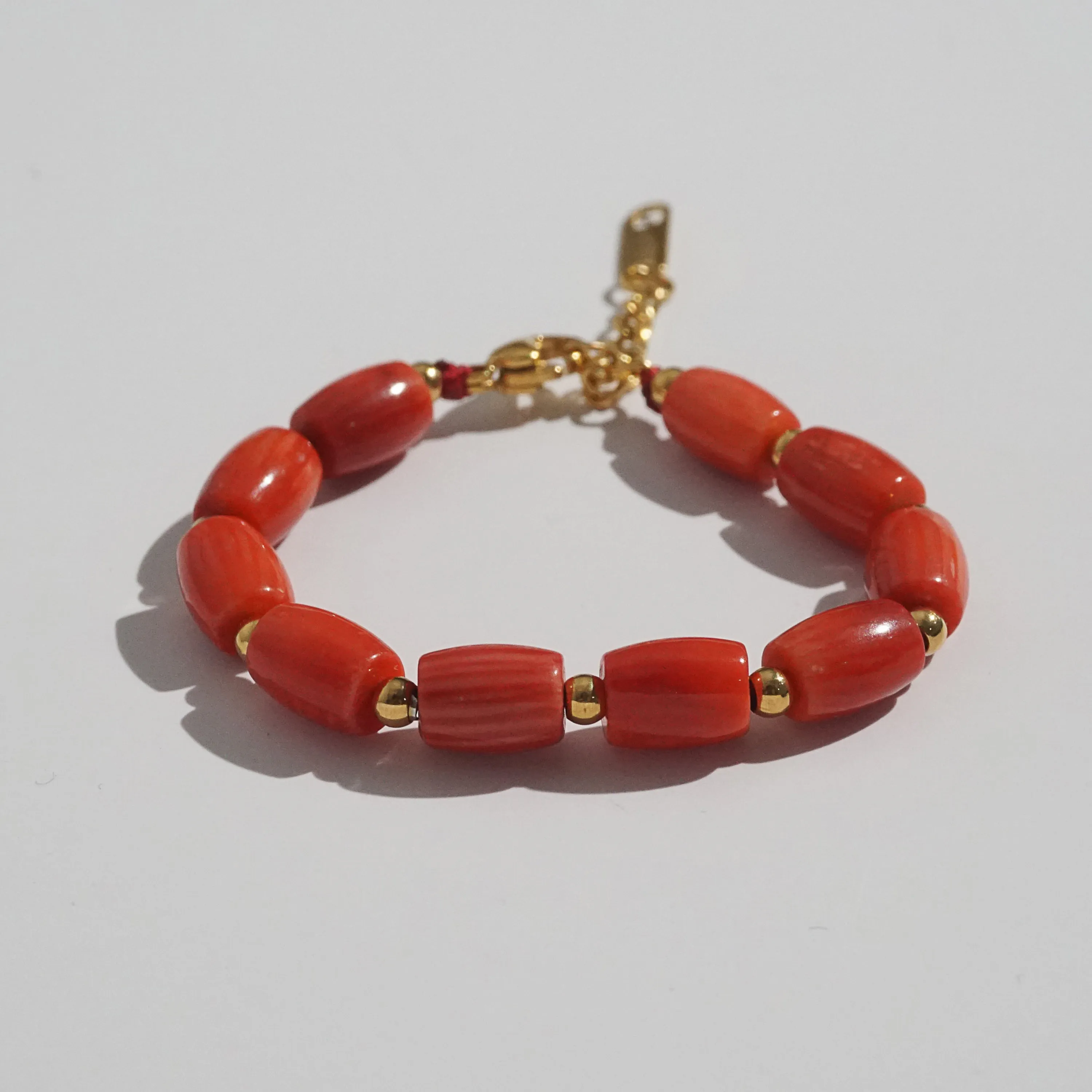 Japanese Red Coral Barrel with Clasp (For Baby)