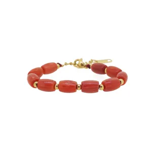 Japanese Red Coral Barrel with Clasp (For Baby)