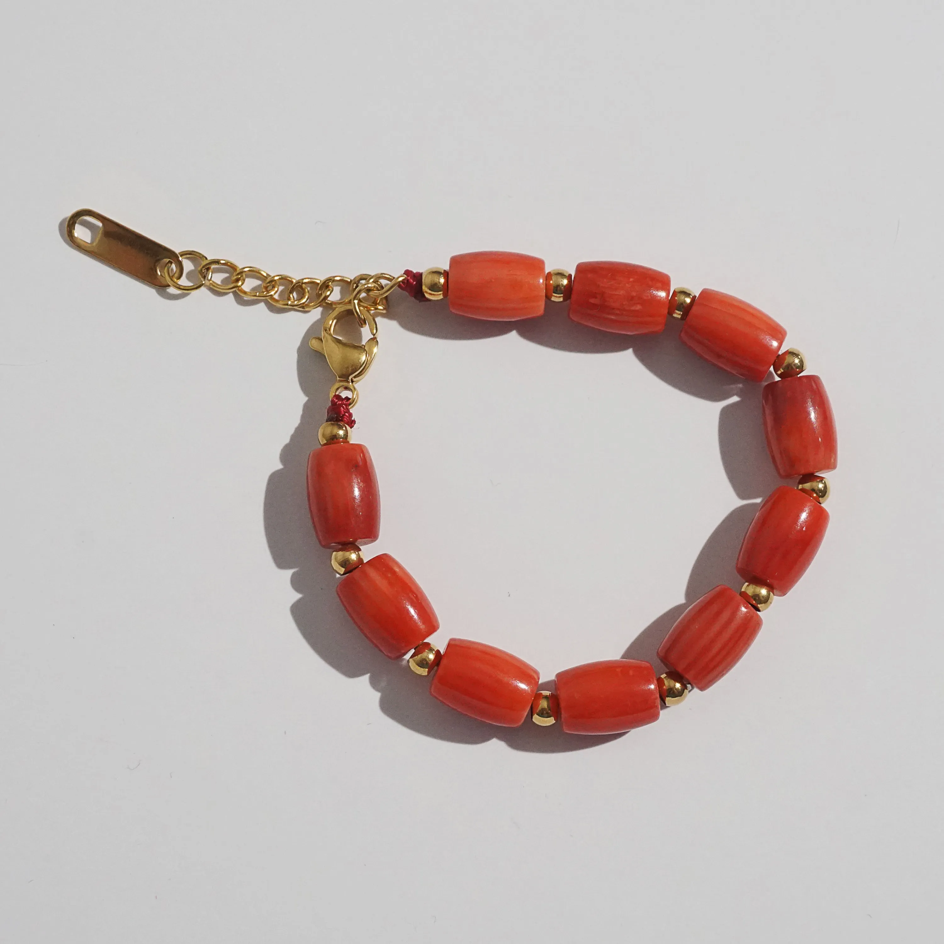 Japanese Red Coral Barrel with Clasp (For Baby)