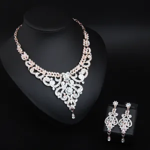 Jewelry Sets Vintage Women's Necklaces And Earring Set For Womens Wedding Dress Accessories Ladies Party Bride Earrings Chain