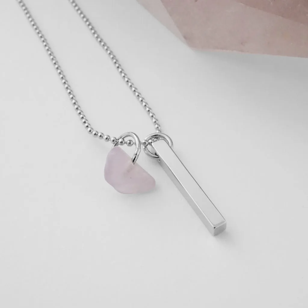 Karma Crystal   Bar Necklace