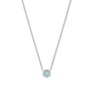 Kendra Scott Sterling Silver Davie Pendant Necklace in Aquamarine