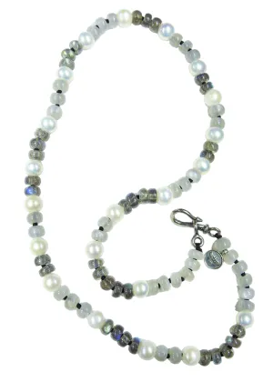 Labradorite, Moonstone & Pearl Necklace