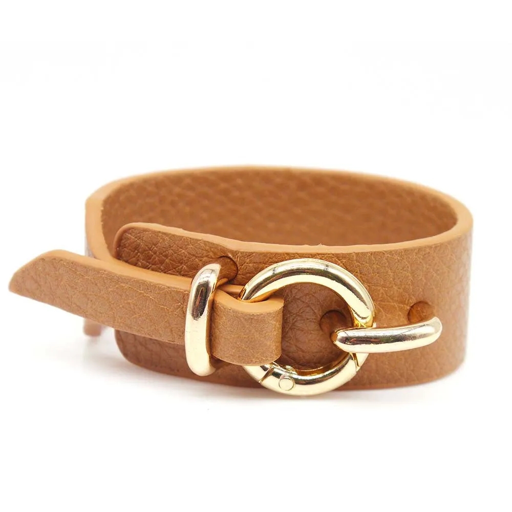 Ladies Leopard Print Leather Wide Bracelet