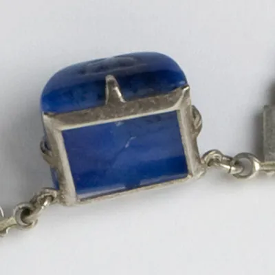 Lapis & Silver Pyramid Necklace