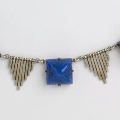 Lapis & Silver Pyramid Necklace