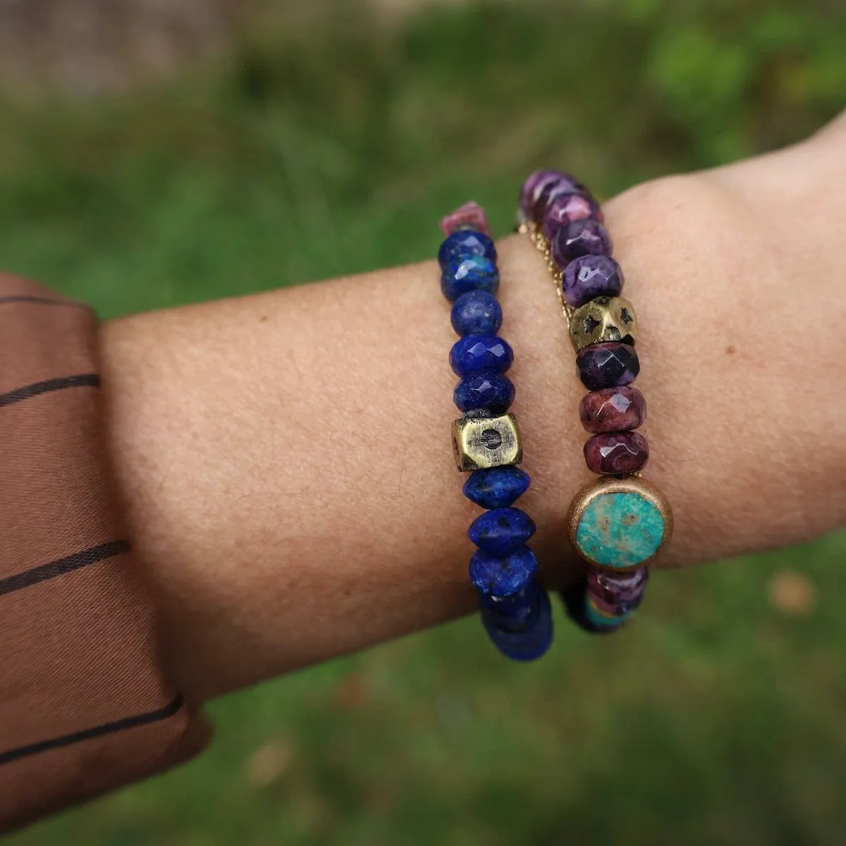 Lapis Charoite & Purple Turquoise Bracelet